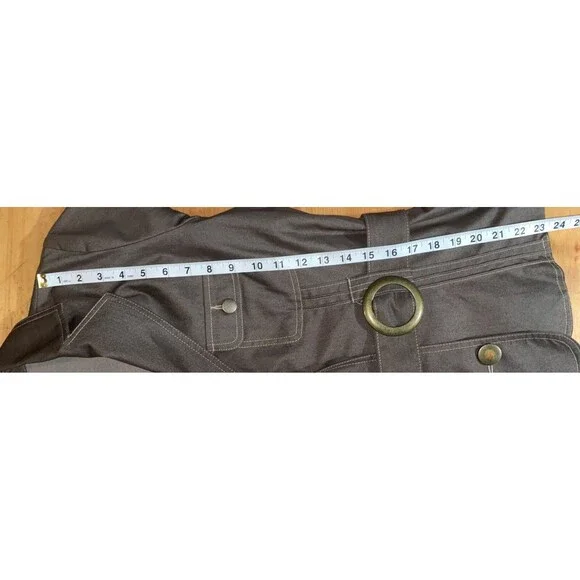 Robert Louis  Brown Collared Belted 2 Pocket Puff Shoulder Blazer Jacket Medium - Picture 8 of 8